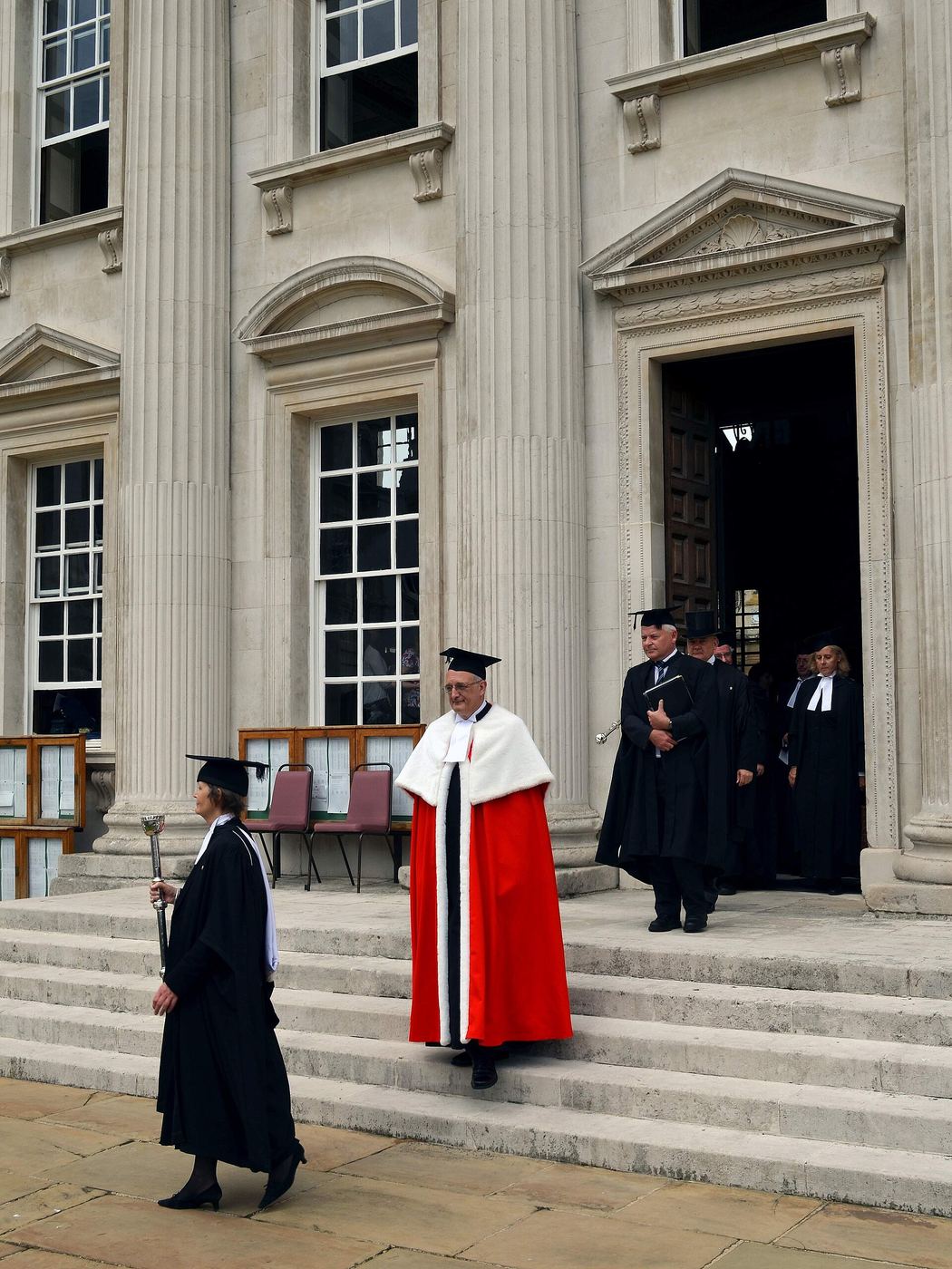 Graduation officers at the Senate House, University of Cambridge